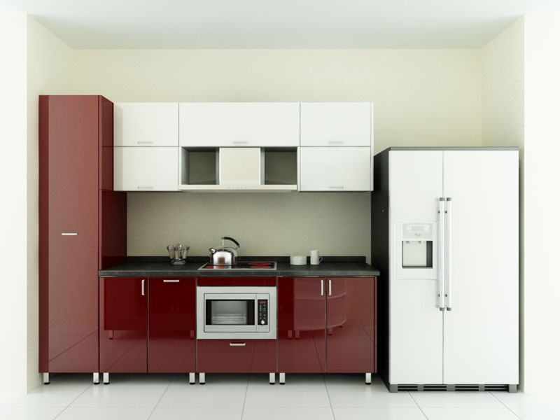 Tủ bếp inox cánh acrylic